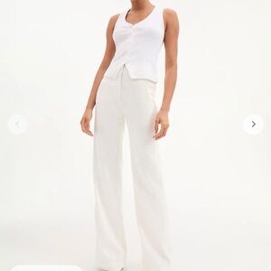 Veronica Beard Cream Wide Leg Pants